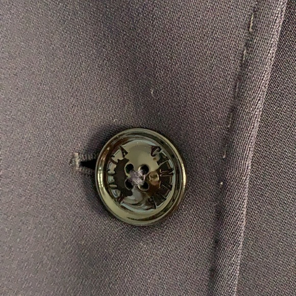 Cinzia Rocca Bergdorf Goodman Virgin Wool Navy Trench Coat US Size 12 - Picture 5 of 9